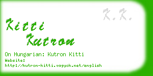 kitti kutron business card